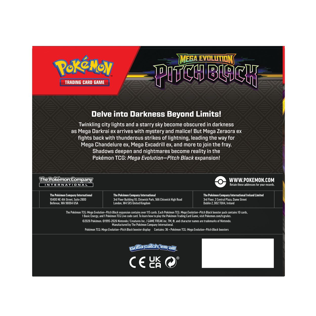 Pokemon Pitch Black Booster Box Rear